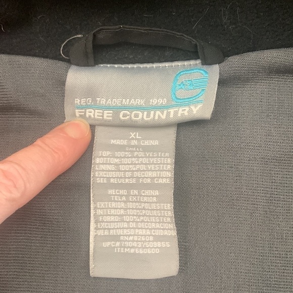 Black‎ Fleece Full Zip Winter Jacket Coat Size XL - Picture 8 of 9